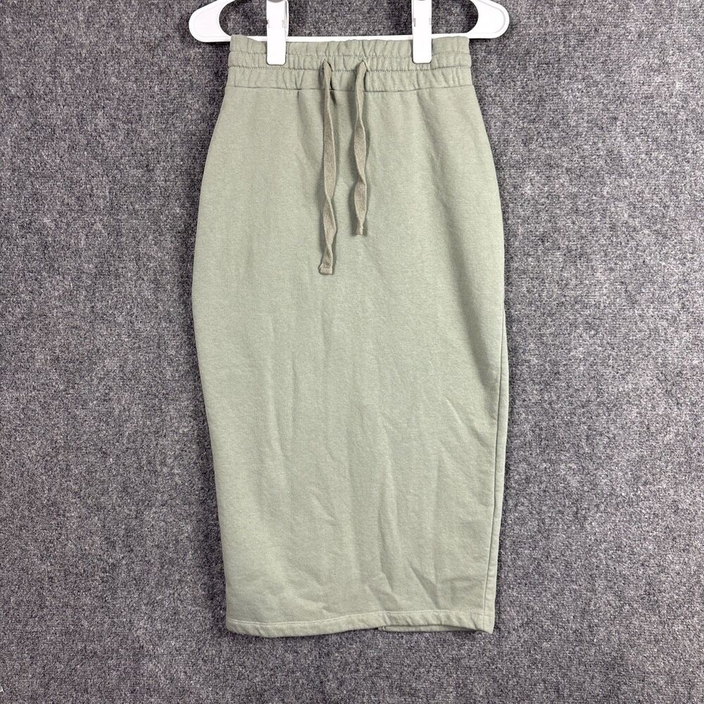 Zara Skirt Womens Size M Green Fleece Pencil Sculpted Cozy Preppy Streetwear